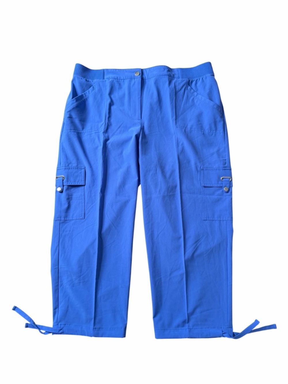 Zenergy By Chico's Wn's Royal Blue Athletic Cargo Cropped Pants Sz 2 (L12-14)